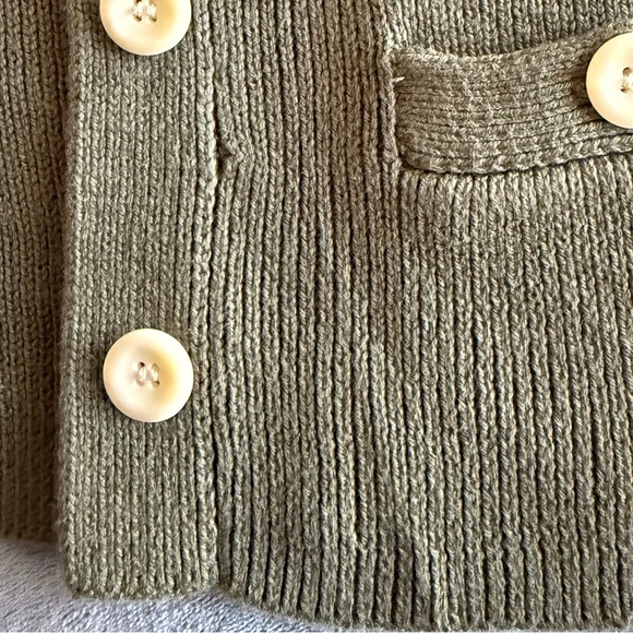 Alex Mill Jo Ribbed Cardigan Sweater In Olive V-neck Long Sleeve Size XS - Picture 14 of 15